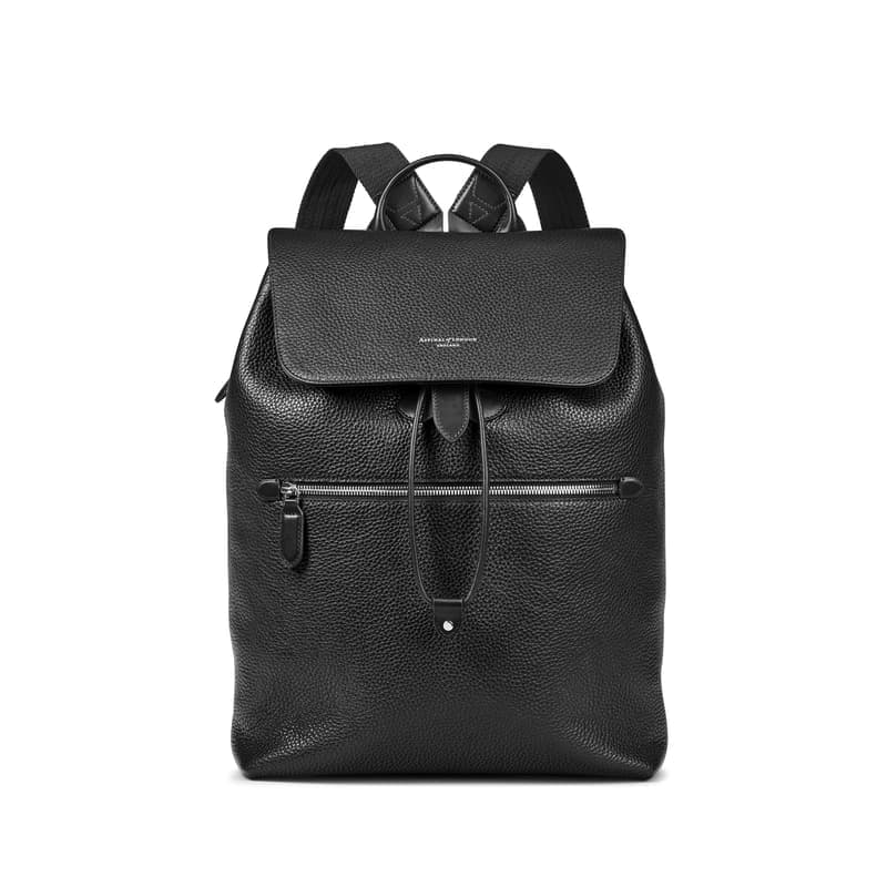 Aspinal of London Reporter Backpack in Black Pebble