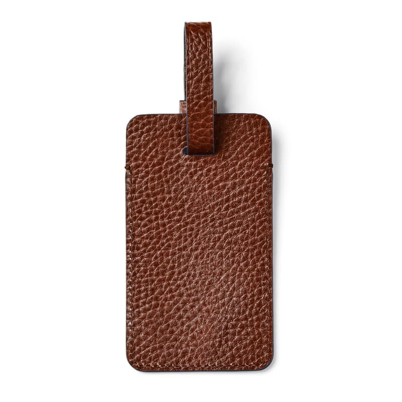 Aspinal of London Luggage Tag in Tobacco Pebble
