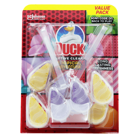 Duck Active Clean Tropical Adventure Toilet Rim Block – 2 Pcs