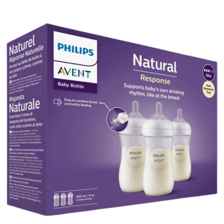 Philips Avent Natural Response 1+ Months Baby Feeding Bottle – 3 x 260 ml