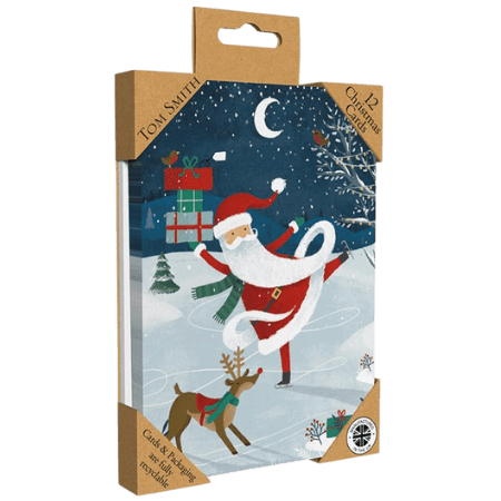 Tom Smith Luxury Christmas card Santa Claus - 12 pcs