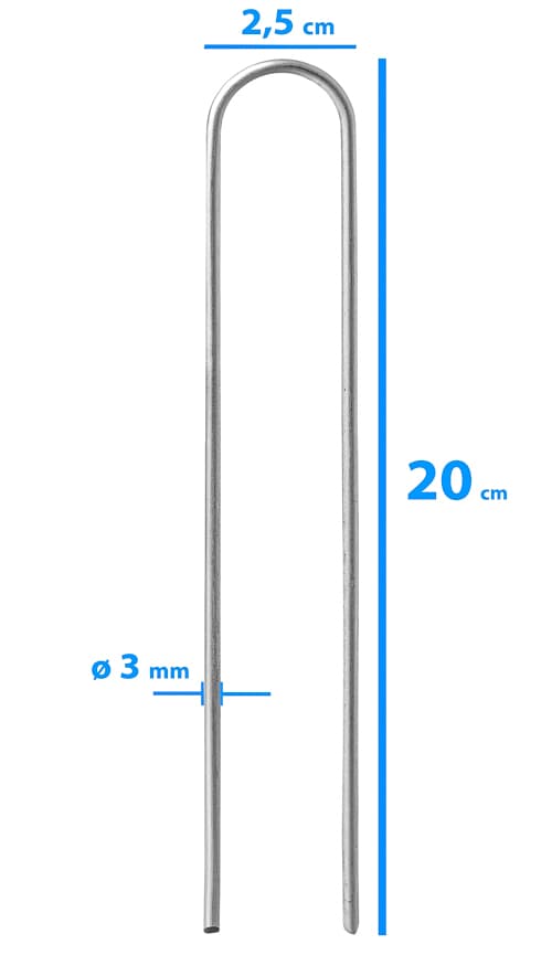 Round ground anchor 20 x 2.5 cm, ø 3 mm - set of 100