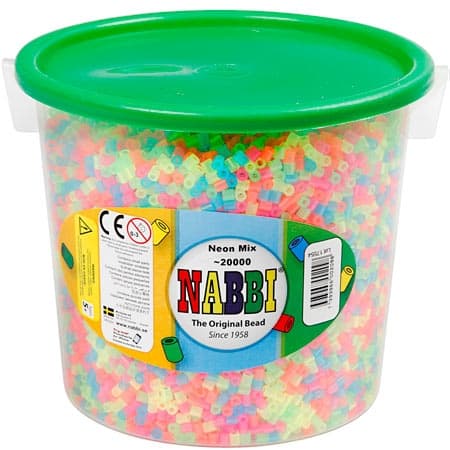 Nabbi Medium Tube Beads Neon Mix - 20000 pcs
