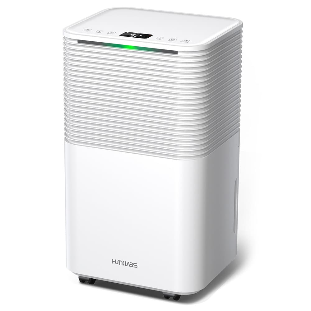 HUMILABS 12L Dehumidifier, 2L Water Tank, 24H Timer, 3 Modes, Auto/Manual Drainage, LED Touch Screen, Low Noise