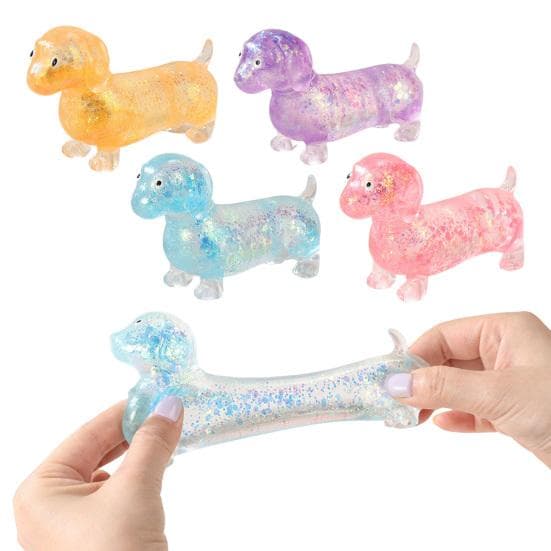 1/4Pcs Stress Relief Toy Glossy Finish Soft Slow Rebound TPR Material Dachshund Squeeze Toy Animal Decompression Toy