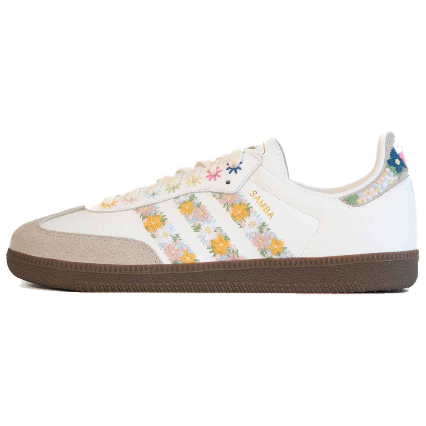 Adidas Originals X Juice Samba Og Floral Fresh Summer Limited Durable Low-Top Sneakers Unisex Sneakers White HQ5155 cm