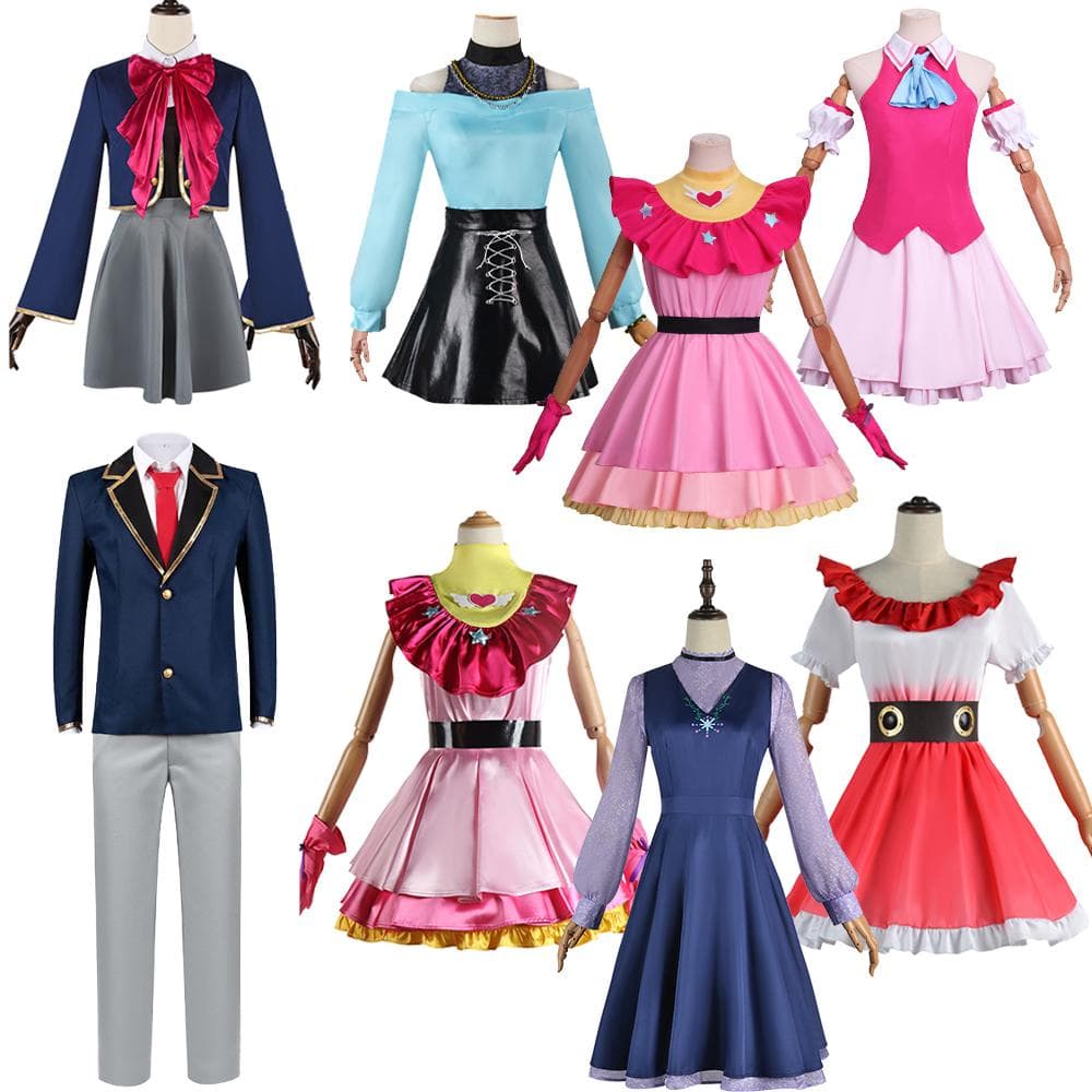 Japanese Anime Oshi No Ko Girls Hoshino Ai Cosplay Costume Carnival Vintage Pink Lolita Dress Rubii Akuamarin School Uniform Wig cm