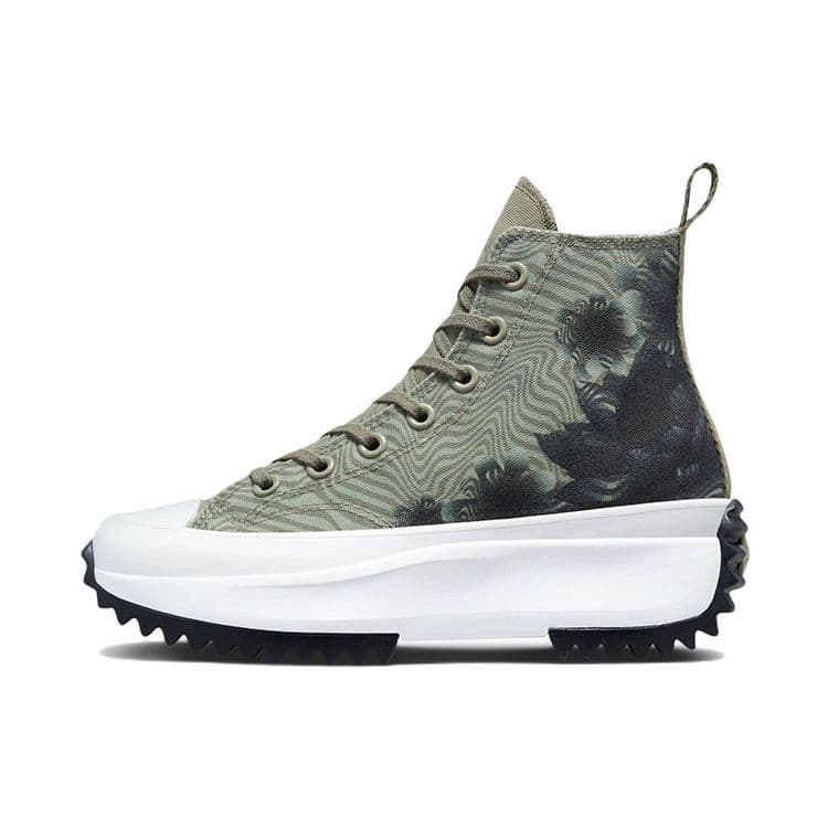 Converse Run Star Hike Platform Casual Durable High-Top Canvas Shoes Unisex Sneakers Green A00833C cm