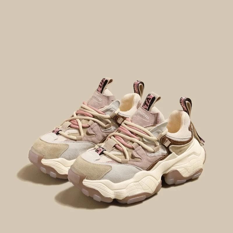 Fashion Leather Shoes for Women Height Increasing Dad Women Shoes Thick Soled Casual Sneakers for Women Breathable Mesh Shoes cm