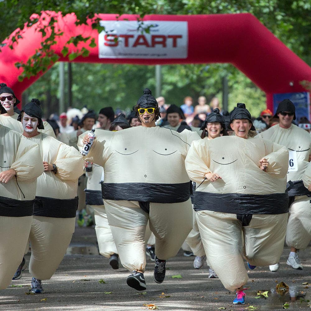 Unisex Inflatable Japanese SUMO Wrestler Fat Suit Adult Kids Party Costumes