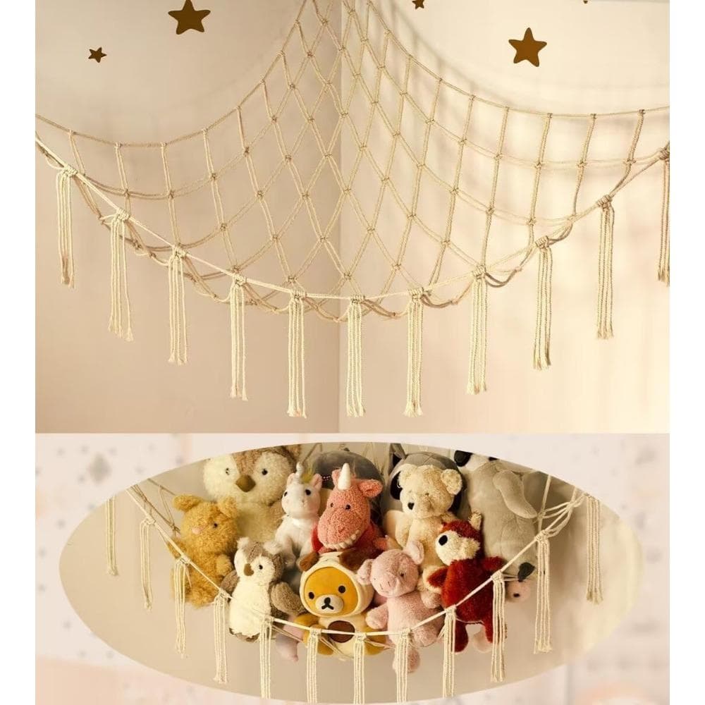 Stuffed Animal Storage Hammock Net Corner Large Toy Hammock Net for Stuffed Animals Room Decor Cute Stuff Animal Organizer Holder Bedroom Home Decor