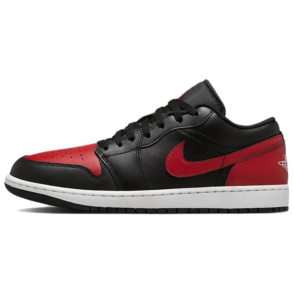 Air Jordan 1 Low Bred Men Sneakers Black Varsity-Red White 553558-067 cm