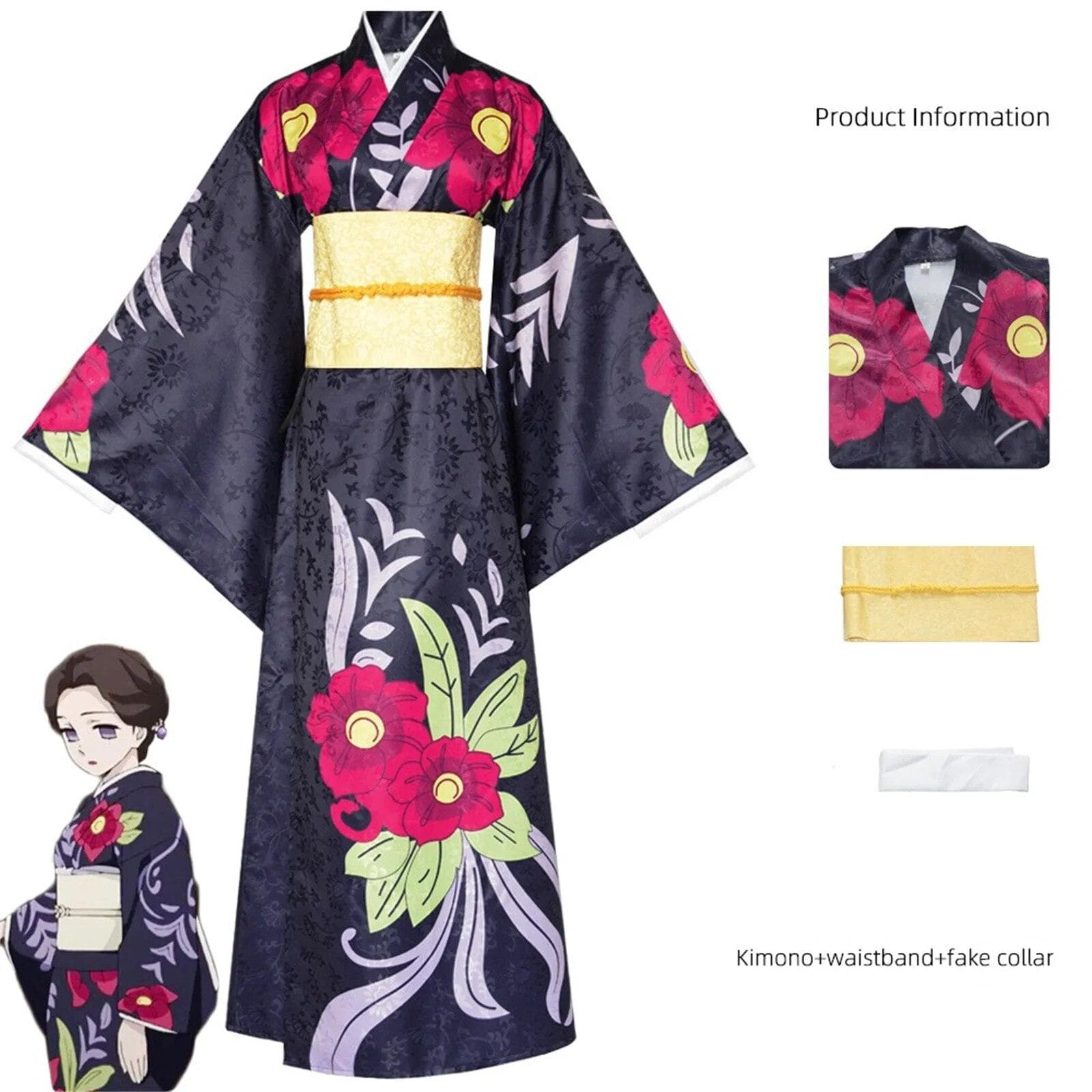 Anime Demon Slayer Kimetsu no Yaiba Cosplay Costume Tamayo Uniform Kimono Cosplay Costumes Halloween Carnival Party Women Suit cm