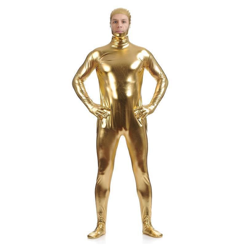 Men's Full-Coverage Open-Face Rubber Zentai Suit for Stage Performance cm purple