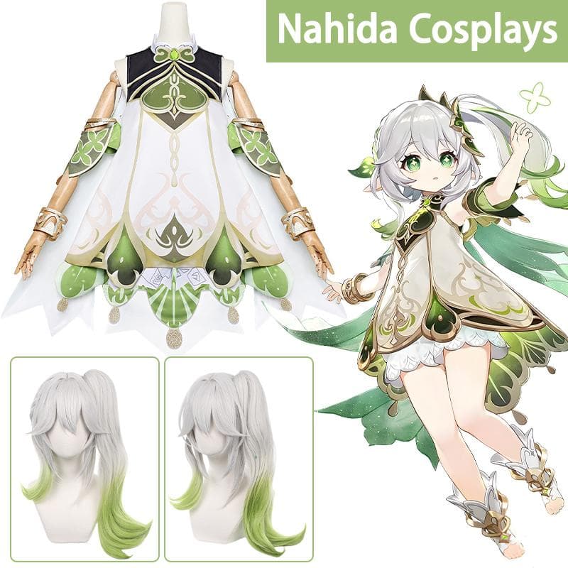 Nahida Cosplay Anime Impact Lesser Lord Kusanali Nahida Cosplay Costume Uniform Dresses Cloak Wig Halloween cm