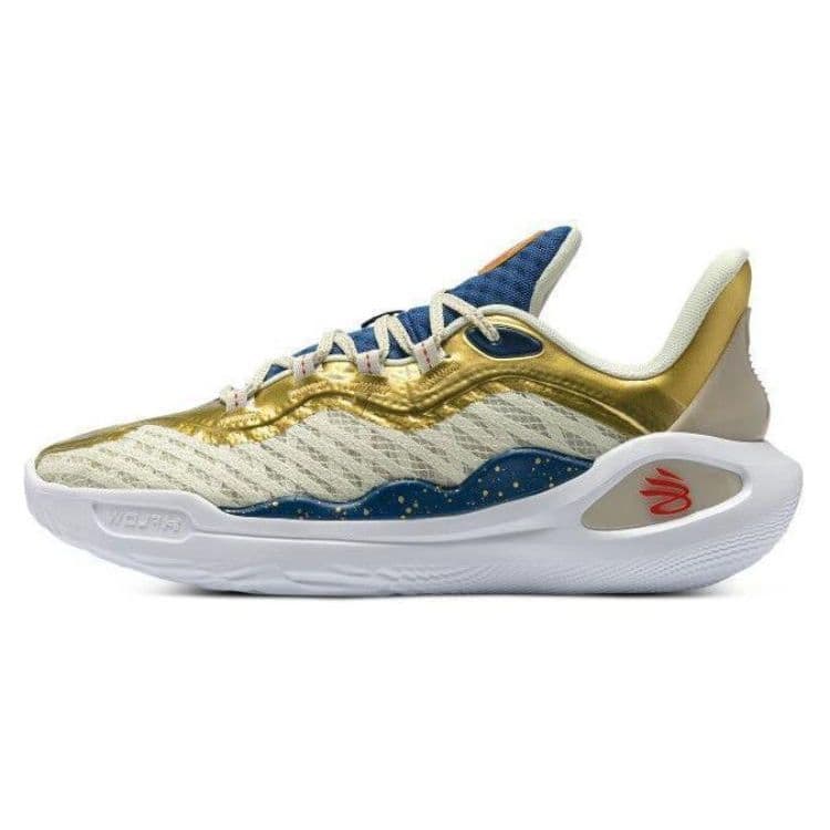 Under Armour Curry 11 Round Toe Lace-Up Non-Slip Wear-Resistant Low-Top Basketball Shoes Unisex sneaker Yellow Blue 3026617 cm