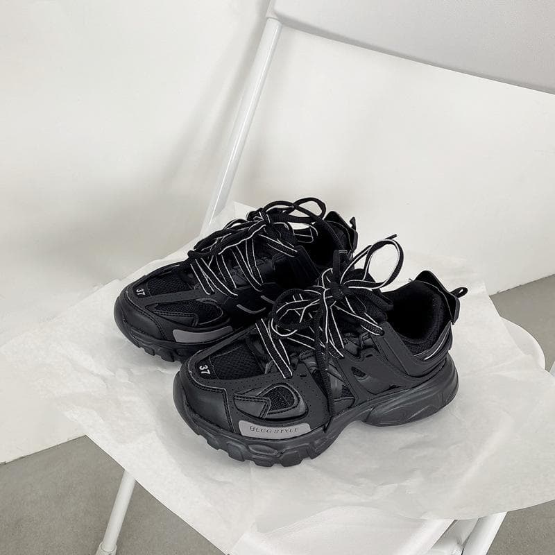 2022 Design Thick-soled Sports Shoes Men's and Women's Shoes Color Shoes Breathable Lightweight Couple Shoes Classic Shoes cm black