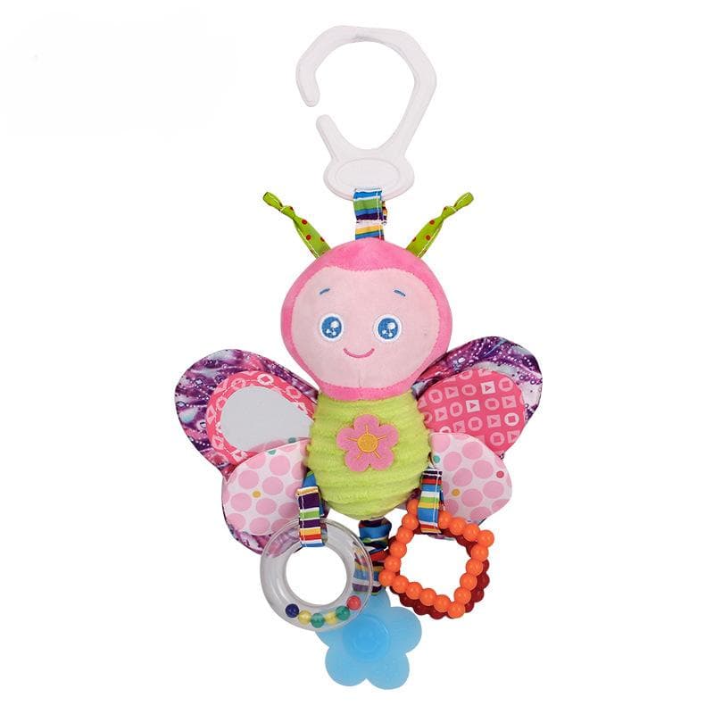 Stroller Toys and Car Seat Toys for Infants with Teether Hanging Stroller Toys Toddlers Clip on Toys Soft Plush Baby Toys for Boys Girls 3-12 Months