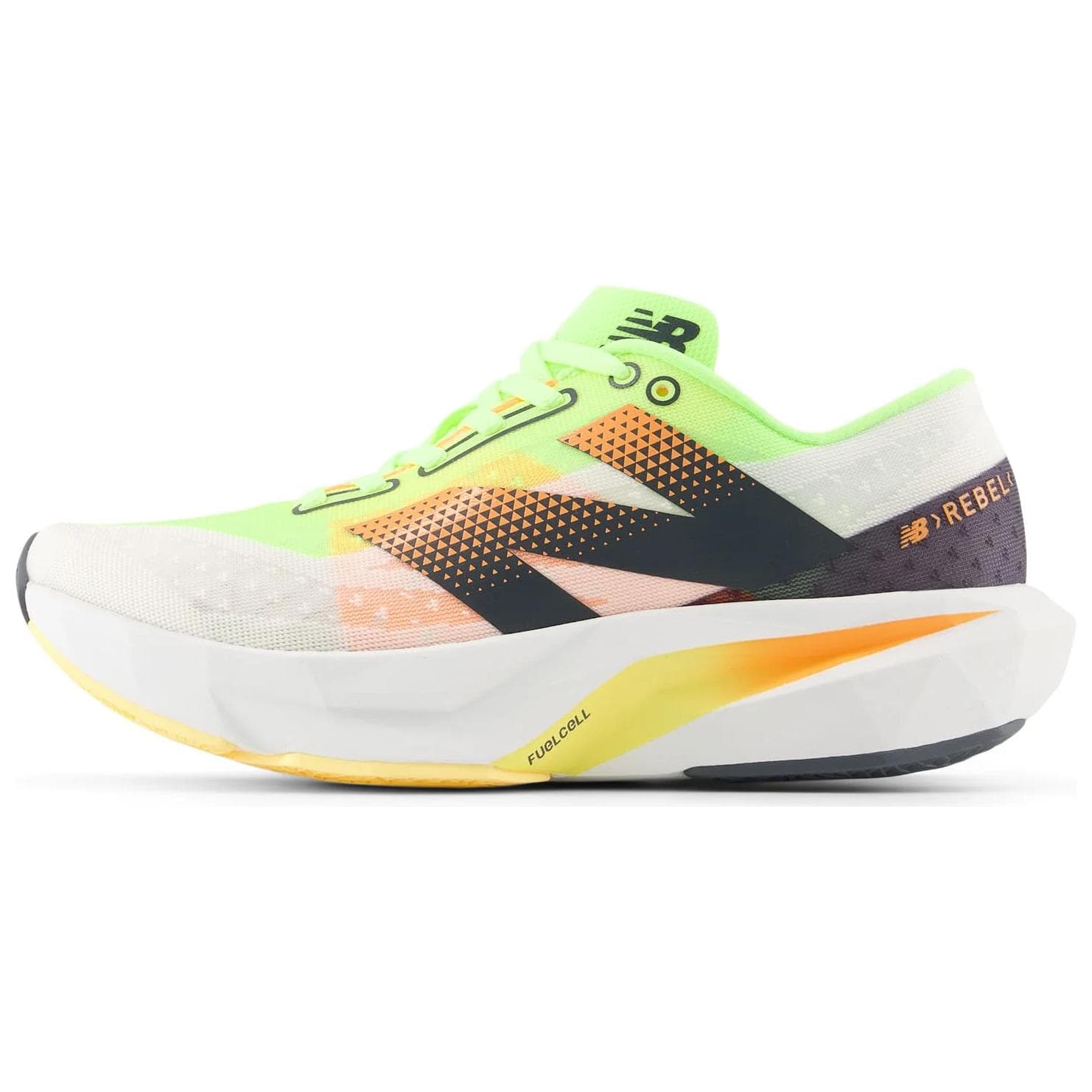 New Balance FuelCell Rebel v4 White Bleached Lime Glo Women Sneakers Bleached-Lime-Glow Hot-Mango WFCXLA4 cm