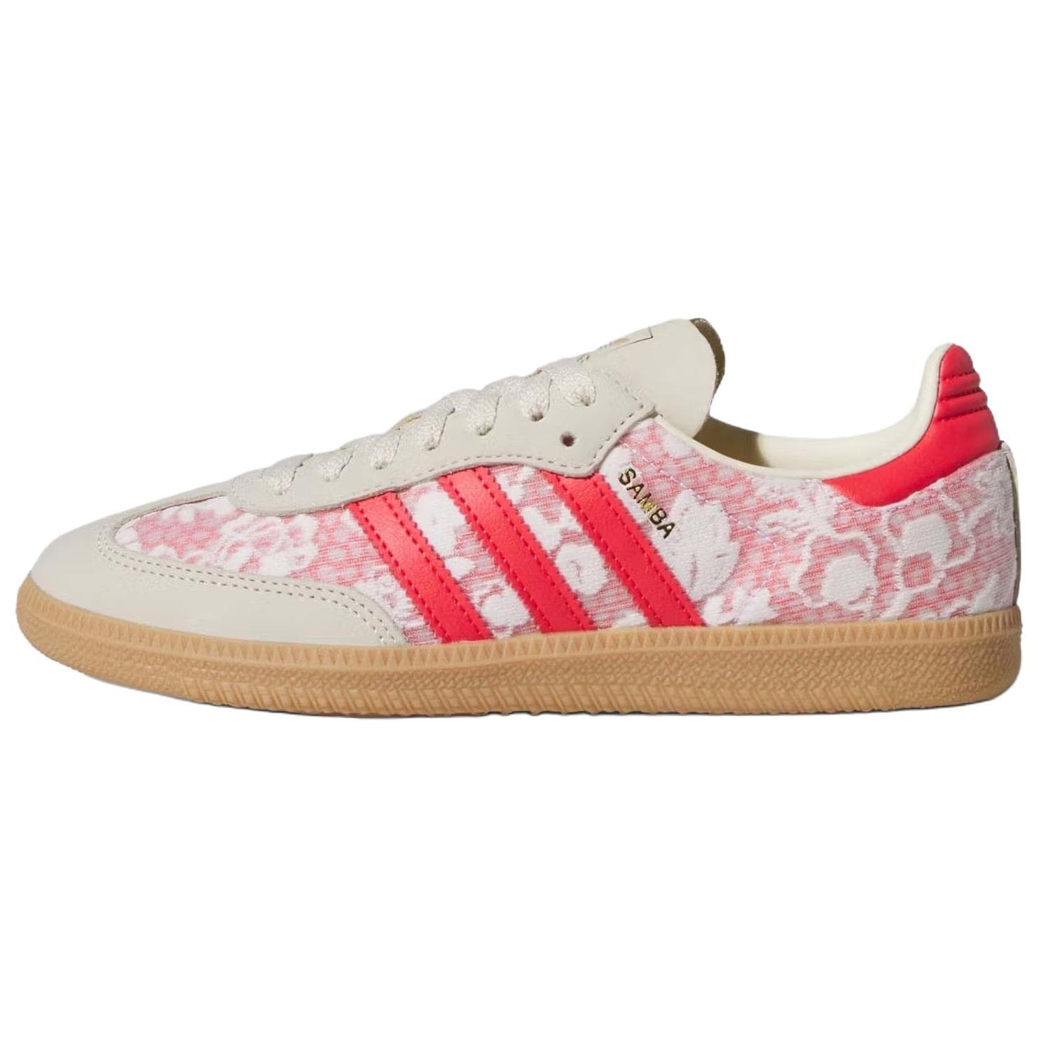 Liberty London x adidas Samba OG Kazusa Pattern Women Sneakers Pink Footwear-White Cream-White JR8841 cm
