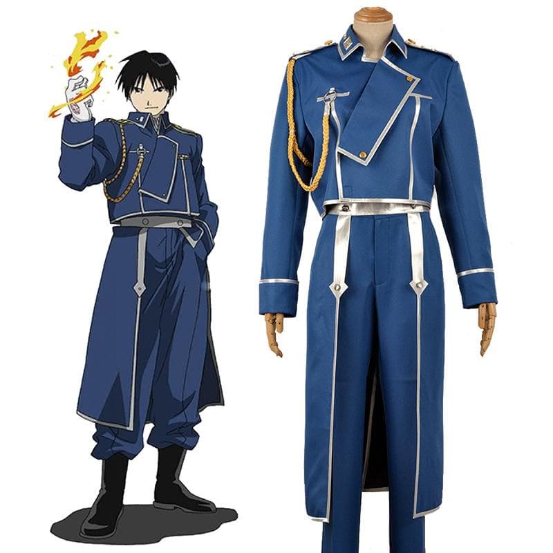 Anime Fullmetal Alchemist Roy Mustang Cosplay Military Uniform Suit Coat Pants Apron Suit Halloween Carnival Neutral Costumes cm