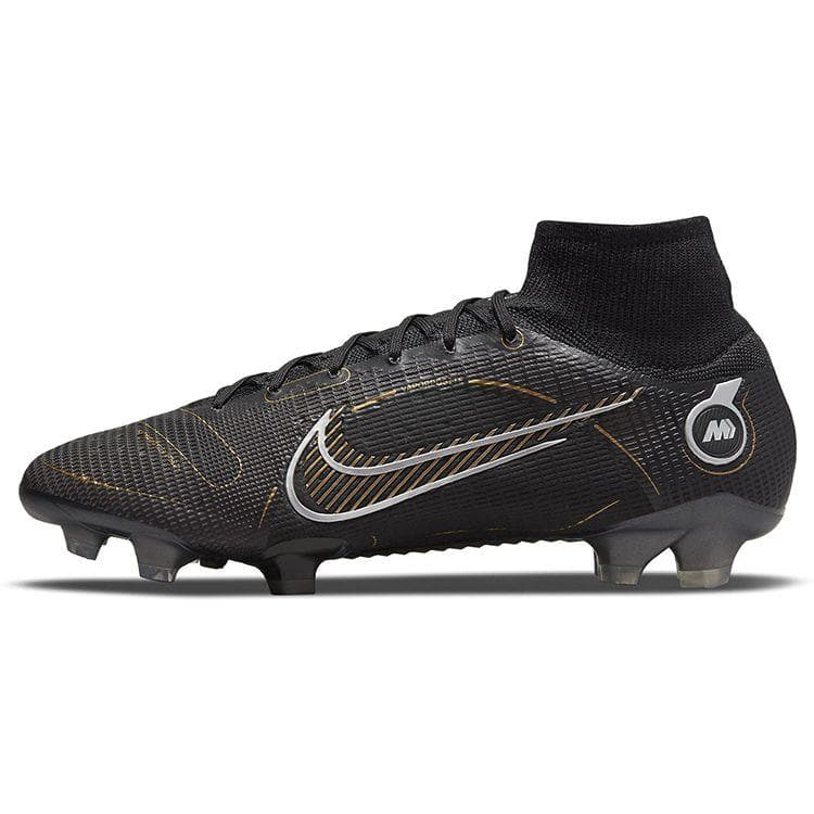 Nike Mercurial Superfly 8 Elite FG Black Cave Stone Men Sneakers Metallic-Silver Metallic-Gold DJ2839-007 cm