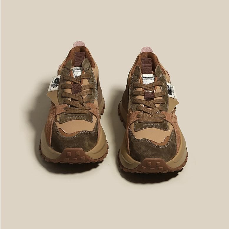 Waffle Thick-soled Forrest Gump Shoes Women's Spring New Retro Color Matching Casual Sports All-match Old Shoes cm