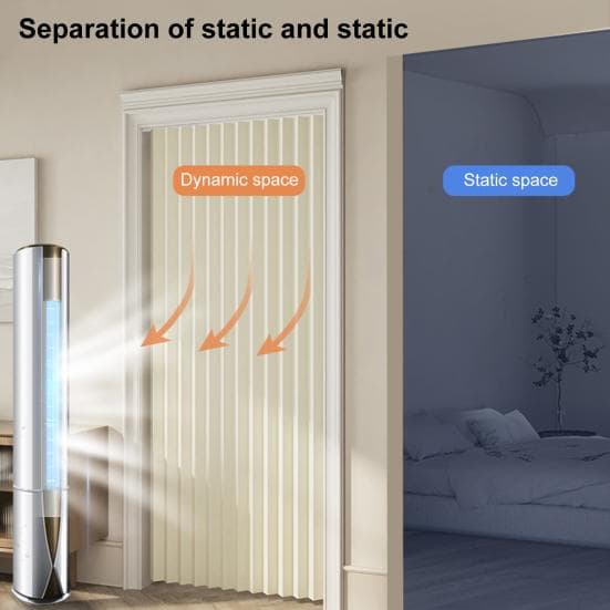 Magnetic Door Curtain Punch-free Folding Windproof Pleated Privacy Protection Invisible Thicken Bedroom Room Living Room Doorway Curtain suitable beig