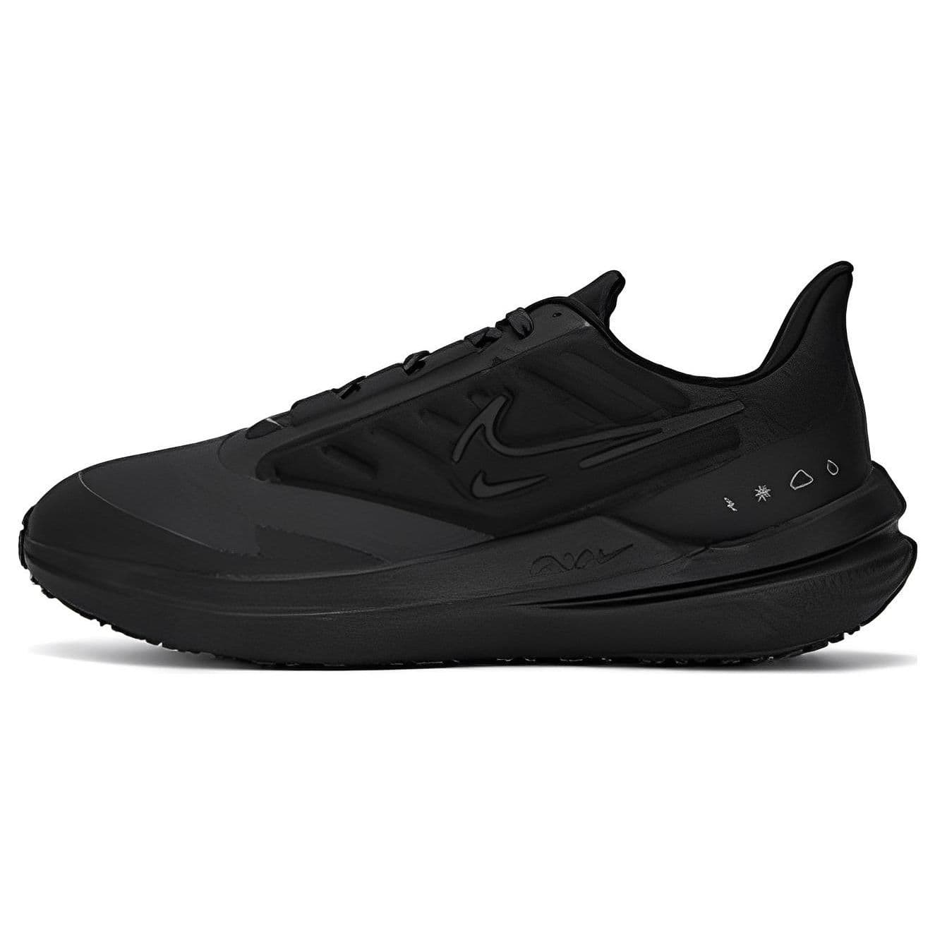Nike Air Winflo 9 Shield Triple Black Men Sneakers Off-Noir Dark-Smoke-Grey DM1106-007 cm