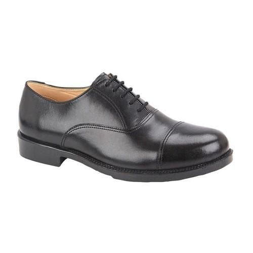 Grafters Mens Leather Capped Oxford Laced Cadet Shoe cm black