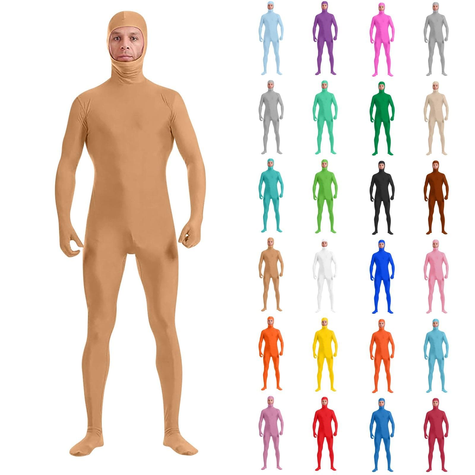Zentai Suit Cosplay Leotard Full Bodysuits Green Screen Suit Halloween Costumes cm red