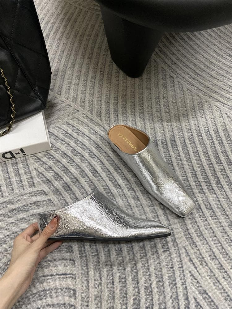 New Footwear Wedges Slides Slippers Shoes For Women 2025 Pointed Toe Ladies High Heels Pumps Slippers Shoes Female Mules cm black