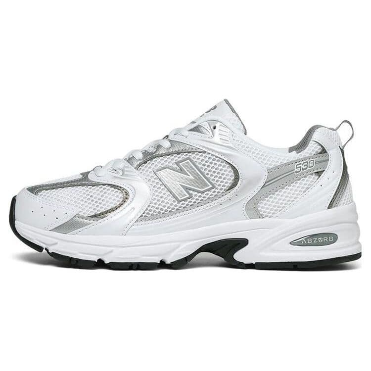 New Balance 530 White Metallic Silver Unisex Sneakers MR530AD cm