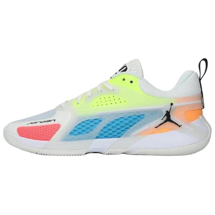 Jordan Heir Series PF Comfortable Durable Non-Slip Wear-Resistant Low-Top Basketball Shoes Men sneaker White Yellow Blue FQ3859-100 cm