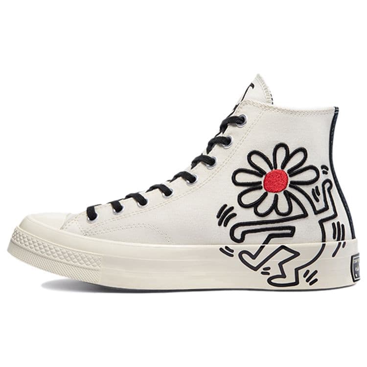 Keith Haring x Converse Chuck 70 High Unisex Sneakers Cream Egret Black 171858C cm