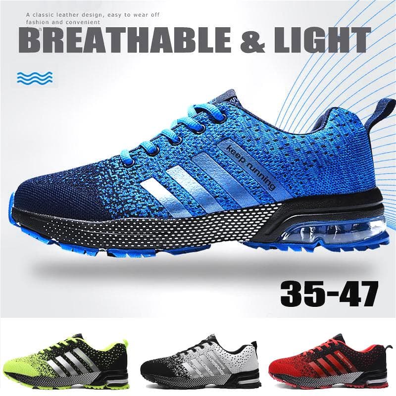 Men's Women's Ultra Light Breathable Sports Shoes Running Comfortable Mesh Sneakers 35-47 cm green
