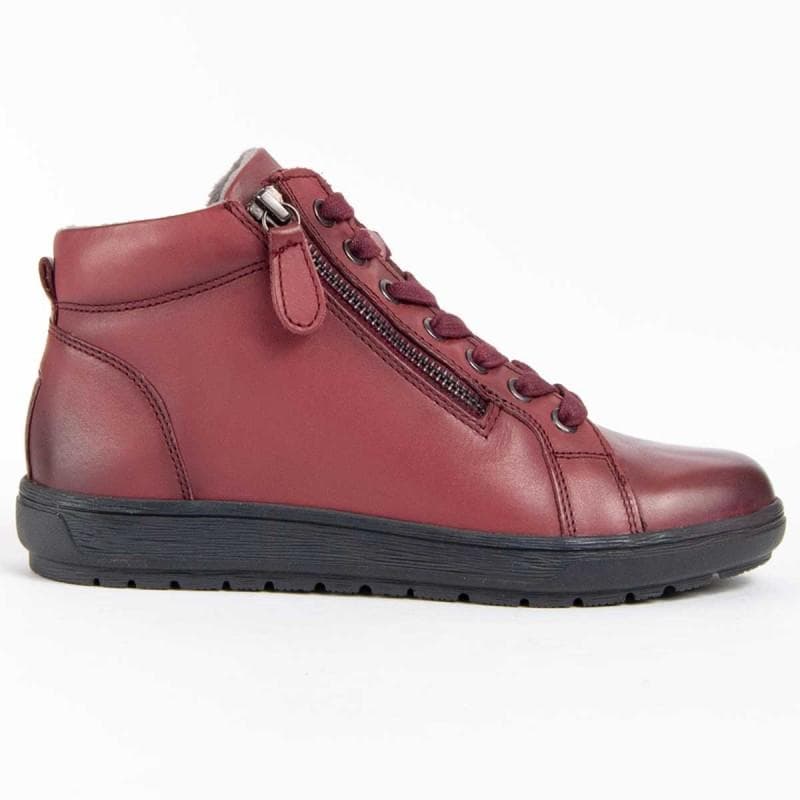 Women's Casual Leather Bootie. Purapiel Botilina 99462 cm burgundy