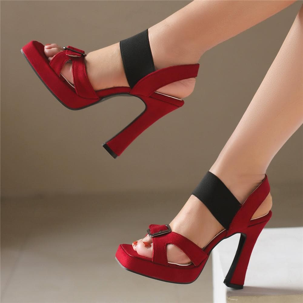 Fashion 2025 Summer New Platform Sandals Women Shoes Thick Heels Sandals High Heels Suede Fashion Ladies Sandalias De Mujer Size 32-46 cm blue