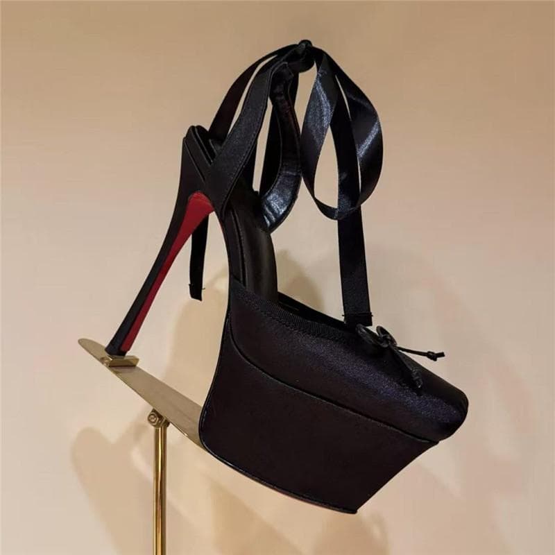 Women Lace-Up High Heeled Shoes for Woman's Square Toe Thin Heels Platform Pumps Mujer Pleated Slingback Wedding Luxury Sandals cm