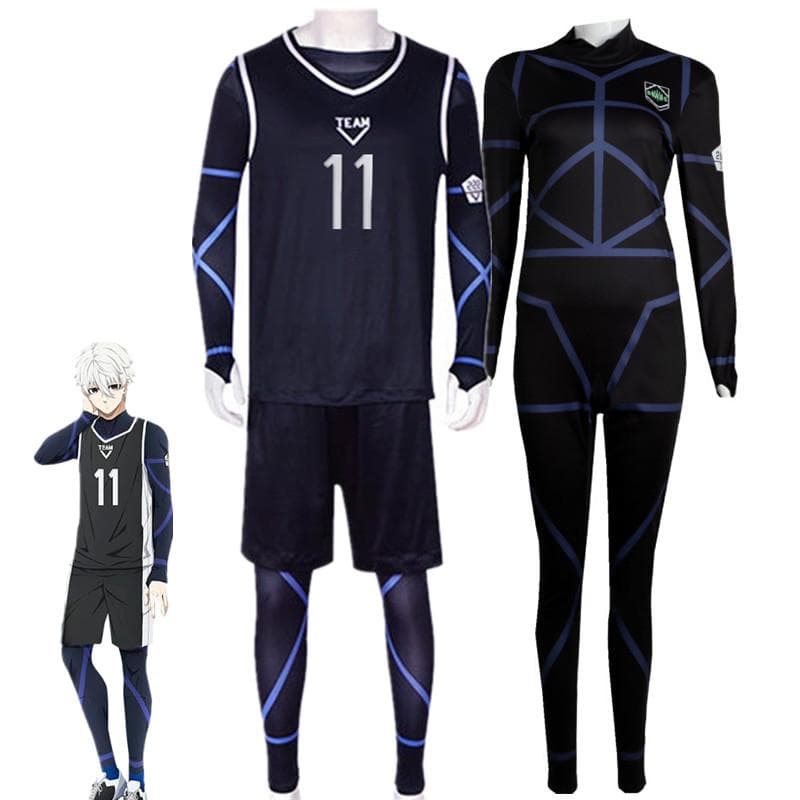 Anime Blue Lock Nagi Seishiro Cosplay Costume Black Jersey Jumpsuit Football Bodysuit Halloween Christmas Party Clothes cm black
