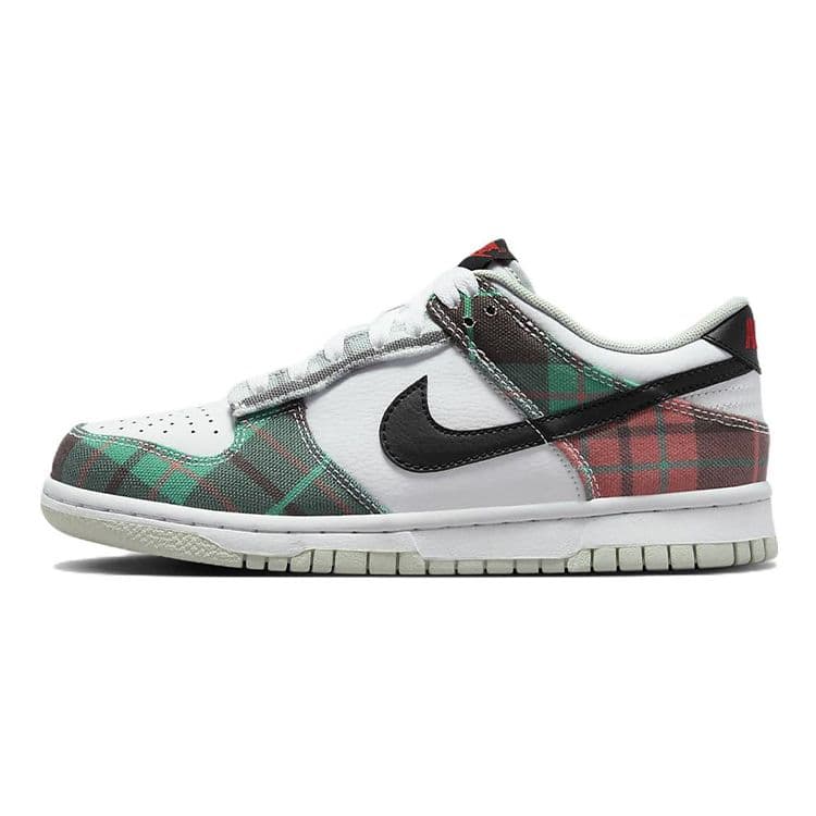 Nike Dunk Low SE GS Tartan Plaid Kids Sneakers White University-Red Black DV8919-100 cm