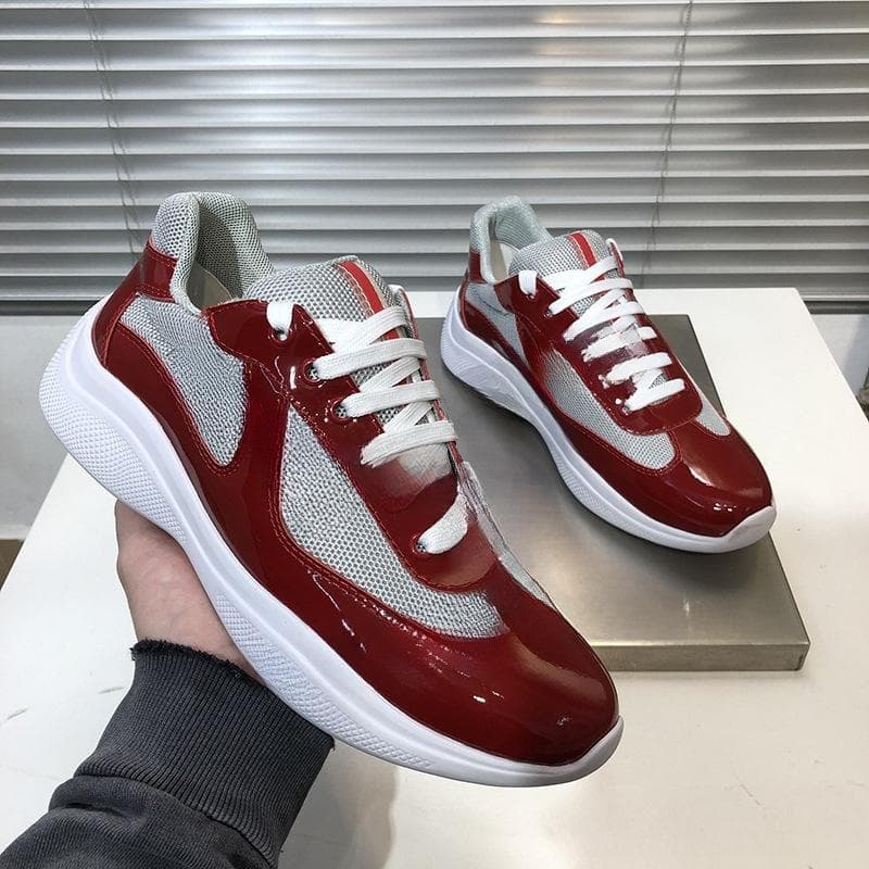Men's shoes big name summer mesh breathable sports casual running shoes patent leather versatile thick baseplate shoes cm