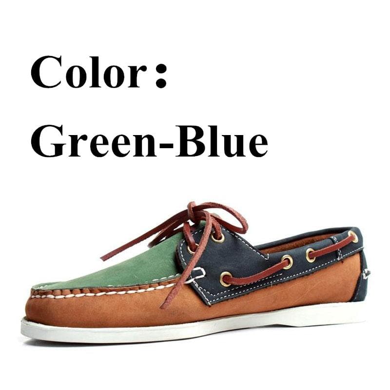 Spring Solid Men'S Boat Footwear Fashion Genuine Leather Loafers Lace Up Casual Shoes Man Comfortable Lazy Shoes 2022A016 cm