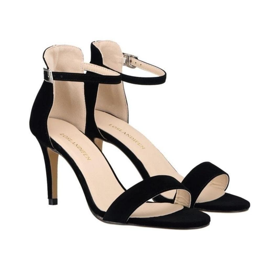 Ladies Womens Suede Mid High Heel Sandal Peep Toe Summer Casual Ankle Strap Shoes shoe cm Rose