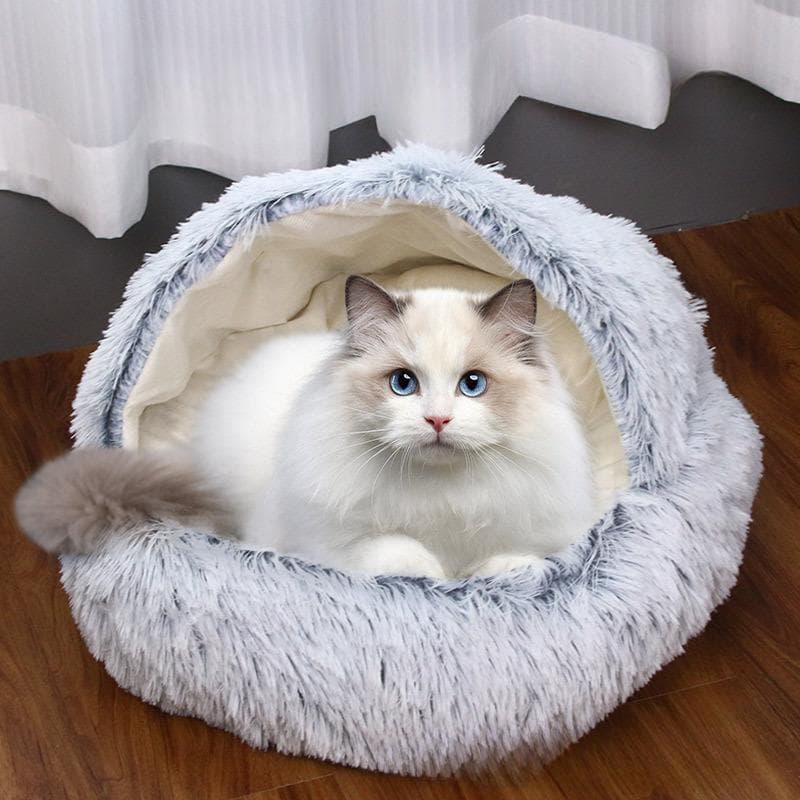 Autumn and Winter Warm Shell Semi-enclosed Round Cat Nest Pet Cat Bed Semi-enclosed Dog House Dog Bed Closed Cat Nest