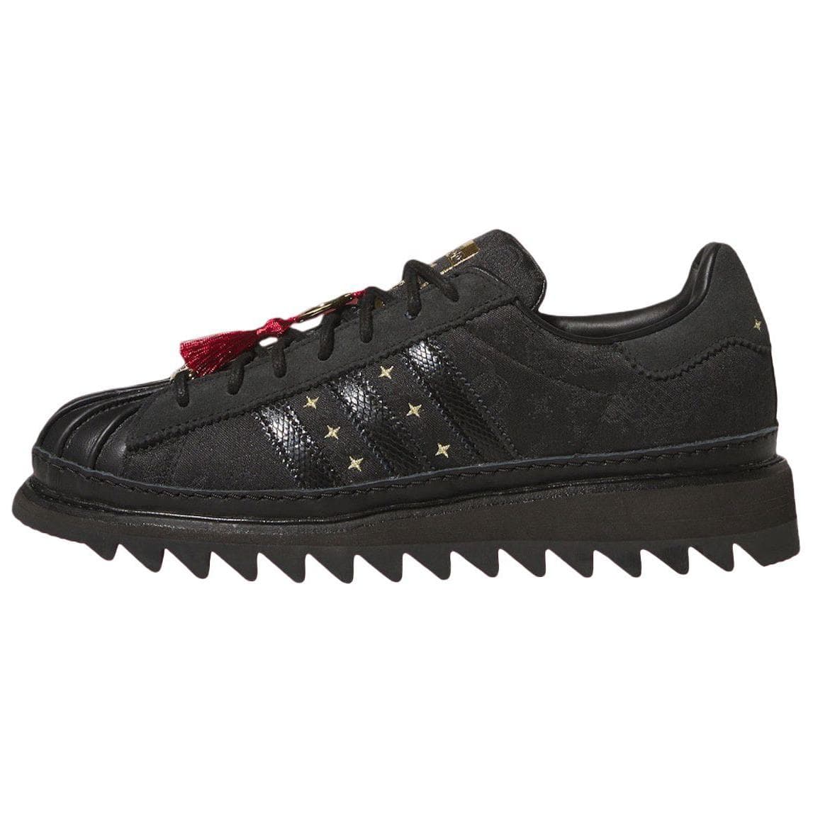 CLOT x adidas Superstar Chinese New Year Unisex Sneakers Black Core-Black Carbon JR5114 cm