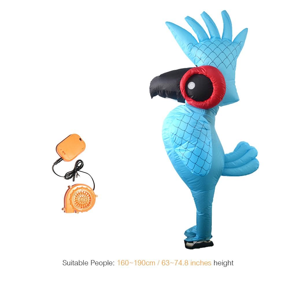 Adults Funny Parrot Inflatable Costume Props Blow Up Inflatable Fancy Dress for Halloween Cosplay