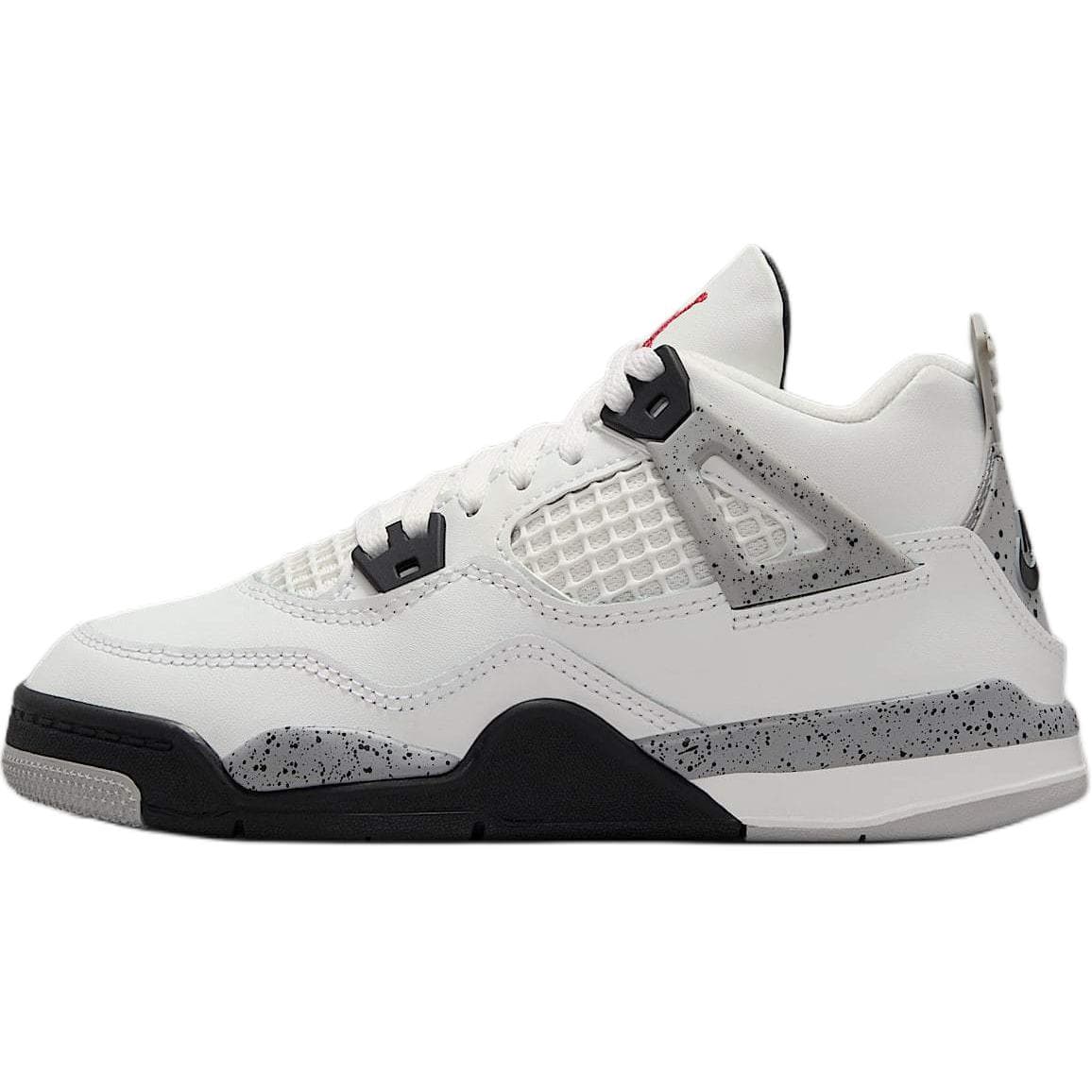 Air Jordan 4 Retro OG PS White Cement 2025 Kids Sneakers Summit-White Fire-Red Tech-Grey IB4388-100 cm