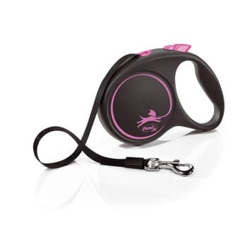 Flexi black design strap pink L, 5 m, 50 kg