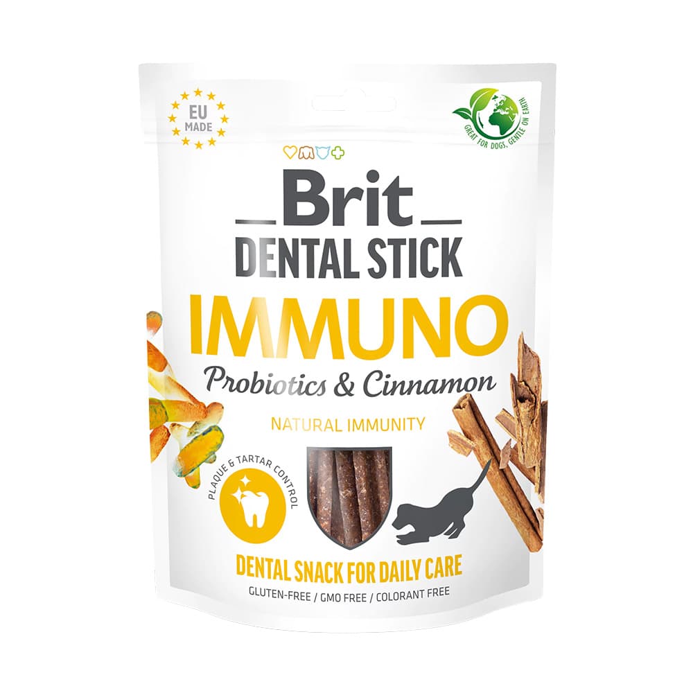 Brit Dental Stick Immuno Probiotics & Cinnamon - 251g (7 Sticks)